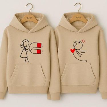 Imagem de Moletom Canguru Casal Imã Coração Dias Dos Namorados Esposo Noivo Casa