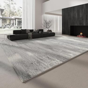 Imagem de Edredom moderno cinza simples lavado, carpete para sala de estar, cabeceira, tapete para corredor de entrada, decoração para casa (120 x 200 cm (3,9 x 6,6 pés/FSXB antiderrapante 2)