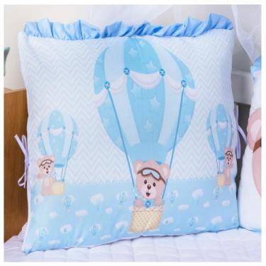 Imagem de Kit Berço Trança Menino Sublimado Com Trocador 13 Peças - DW Confecçõe