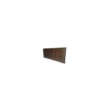 Imagem de Cabeceira Cama Box Casal Veneza Suede Liso Marrom   Almofadado 140 X 6
