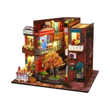Imagem de Mini Casa De Boneca De Madeira 3D Quebra-cabeça Kit De Construção DIY 