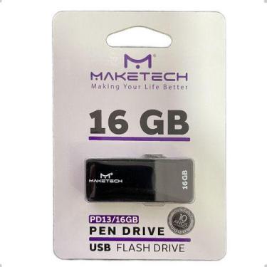 Imagem de Pen Drive 16gb Preto Usb Flash Disk 2.0 - Maketech