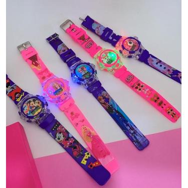 Imagem de Kit Relógio Infantil Digital Pisca Luz Led Colorido + Tiara Arquinho C