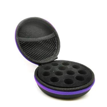 Imagem de AFMNQZ Glass Bottle Bundle Essential Oils Case Hard Round Carrying Case Bag for 1ML 2ML Roller Bottles Oil Vial Bottles (12 Holes Purple)