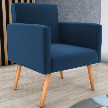 Imagem de Poltrona Para Decoração Belém Suede Azul