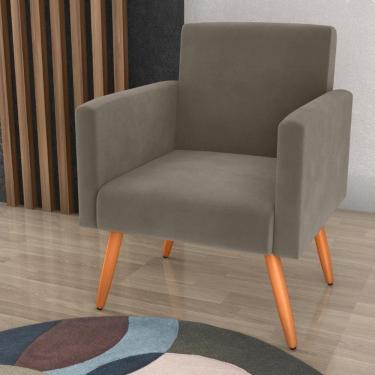Imagem de Poltrona Para Decoração Sara Veludo Cappuccino