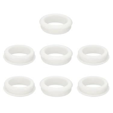 Imagem de PATIKIL Ilhós de borracha de silicone, 7 peças 1-3/20.3 cm (35 mm), diâmetro interno de 1-3/16" (30 mm) de diâmetro interno. Bujão de borracha para fiação sistema de irrigação Firewall, branco