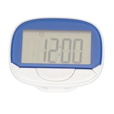 Imagem de Pedômetro de caloria a distância Big Screen Relock Display 2D Etapa Counter com clipe traseiro multifuncional para corrida de caminhada (Azul)