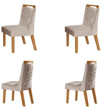 Imagem de Kit 4 Cadeiras para Sala de Jantar Atena - LJ Móveis