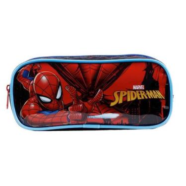 Imagem de Estojo 2 Compartimentos Escolar Spider Man X2 Xeryus - Luxcel