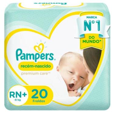 Imagem de Fralda Pampers Recém-Nascido Premium Care RN+ com 20 Unidades, RN, 20