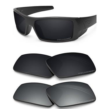 Imagem de Lentes de reposição polarizadas antissal BlazerBuck para Oakley Gascan – 2 pares, Black & Silver Chrome, 0