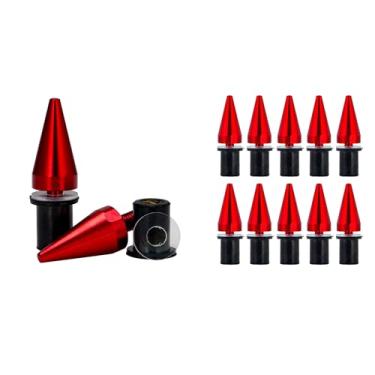 Imagem de Conjunto de parafusos de para-brisa de motocicleta de alumínio com pontas de engrenagem de rolamento, 10 peças (vermelho)