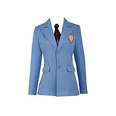 Imagem de Cos-Love Ouran High School Host Club blazer e gravata de uniforme adulto, fantasia de cosplay Anime Fujioka Haruhi Halloween (em estoque), Azul, Male XX-Large