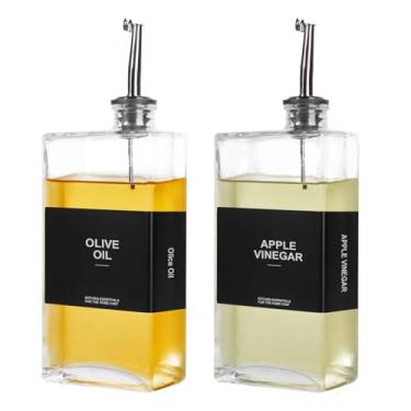 Imagem de Dispensador de azeite de oliva para cozinha, dispensador de óleo de cozinha de 500 ml, conjunto de garrafas de azeite de oliva e vinagre, dispensador de molho de soja, garrafa de xarope de café, com