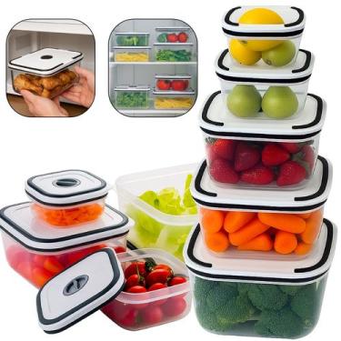 Imagem de Kit 5 Potes Herméticos Transparentes Para Frezzer E Microondas Linha P