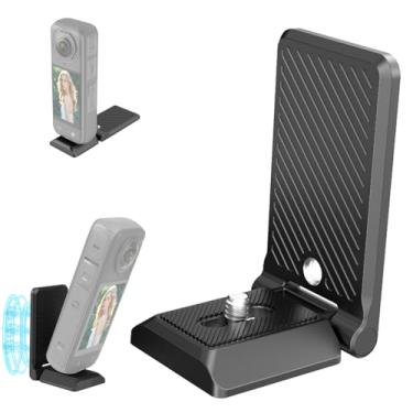 Imagem de PULUZ Suporte magnético compatível com Insta360 X5 X4, suporte de direção magnético com parafuso de 1/4 para câmera de ação Insta 360, base de suporte para Insta360 X5/X4/X3/GO 3/GO 2/DJI Pocket 3