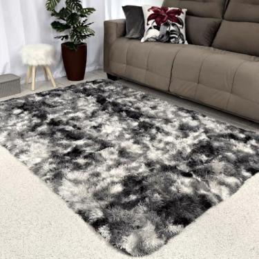 Imagem de Tapete De Sala 150x200 Peludo Felpudo Sala Grande Para Quarto Para Macio E Confortavel(Cinza mesclado)