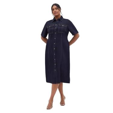 Imagem de City Chic Vestido feminino plus size - jeans jade, Jeans escuro, 46