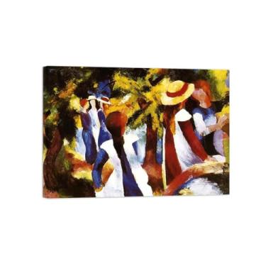 Imagem de Pinturas Famosas em Tela-Quadros Decorativos-Girls under Trees-Pôster e Impressões para Sala de Estar e Casa 50x70cm20x27in Tela Embrulhada