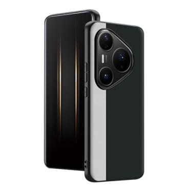 Imagem de HAOMRIYL Capa de couro para Huawei Pura 80 Ultra/80 Pro+/80 pro/80, capa de luxo leve de negócios fina com proteção de câmera à prova de poeira, verde, 80 Pro+