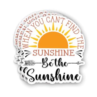 Imagem de (3 peças) Adesivo When You Can't Find The Sunshine Be The Sunshine, frases inspiradoras, citações motivacionais, decalques de vinil para Tumbler, laptop, Kindle, garrafas de água, livros, telefone