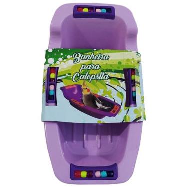 Imagem de Banheira Para Calopsita Grande Decorada Interativa Colorida 1 Lt - TOC