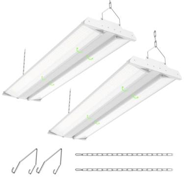 Imagem de Glitgate Luminária Led De Alto Compartimento 3 Pés, Pacote Com 2 Unidades, 300 W/240 W/200 W, 4000 K/5000 K, Iluminação Linear Ajustável Para Loja, Saída Máxima 40500 Lm, Comercial Listada Pela Cetl