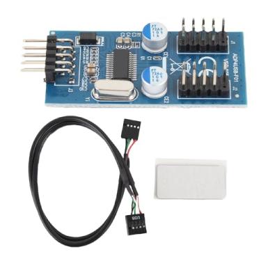 Imagem de Tangxi Cabeçalho USB de 9 Pinos para 2 Cubo de Porta Splitter, USB 2.0 9 Pinos Masculino para Fêmea Interna Cabô de Cabeceamento da Placa-mãe para Ventiladores de Resfriamento da CPU,