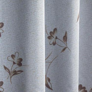 Imagem de Cortina Tecido Jacquard Corta Luz Sala Quarto Apartamento Desenho Flor