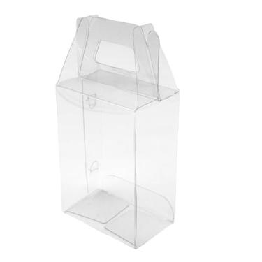 Imagem de Caixa maleta PVC transparente de acetato 9x4x6,5cm Lembrancinha aniversário, aromatizador sabonete(25 caixas)