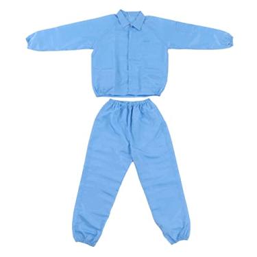 Imagem de Jaqueta ESD, Jaqueta ESD Jaqueta Poliéster Pintura Protetora Oficina Superar Lapel Stand Gola Dividir Roupas de Trabalho Unissex À Prova de Poeira para, Macacões (M)