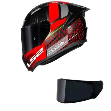 Imagem de Capacete LS2 FF810 Vigo Shift Jeans Cinza e Vermelho Mais Viseira Fumê