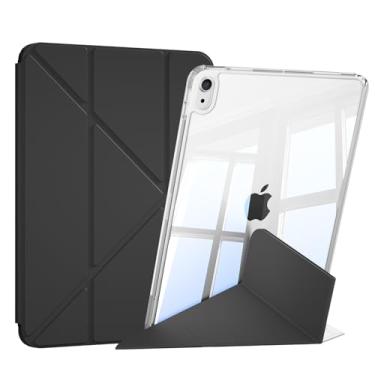 Imagem de KVTVOU Capa para iPad (A16) 11ª/10ª geração (2025/2022, 11/10,9 polegadas), capa deslizante removível 2 em 1 com capa traseira rígida transparente, capa fina em Y com suporte múltiplo e despertar