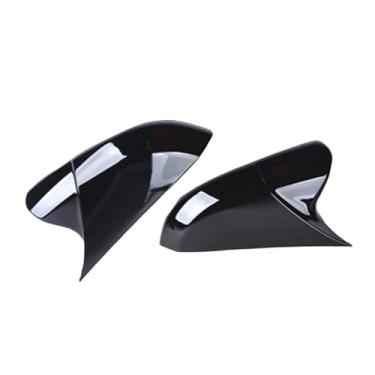 Imagem de Espelho retrovisor de fibra de carbono com chifre de grão, concha 16-21, modelo 10ª geração, compatível com Civic(Paint black pair)