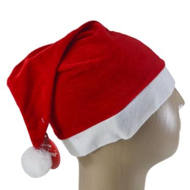 Imagem de Gorro Papai Noel Veludo Vermelho e Branco Natal - Tudo em Caixa