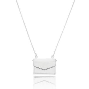 Imagem de Colar Relicário Envelope Carta Banhado a Prata - Giuli Joias Contempor