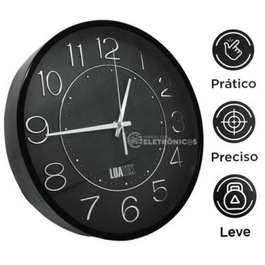 Imagem de Relógio de Parede Analógico Redondo Decorativo Pontual Para Escritório