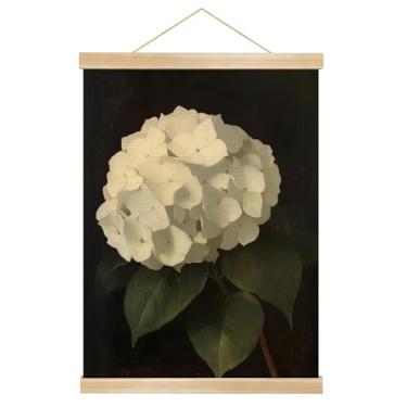 Imagem de You found a duck Impressão em tela de hortênsia azul, 35 x 45 cm, cabide magnético de madeira, moldura de madeira natural (HD012)