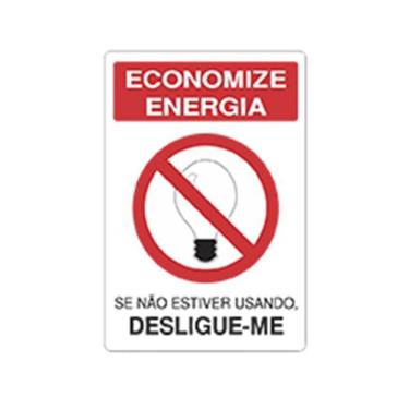 Imagem de Placa Advertência Economize Energia Unidade