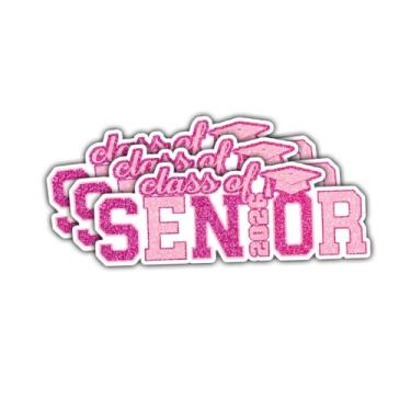 Imagem de Adesivo Class of Senior 2026 (3 peças) Adesivos de formatura com glitter rosa para meninas do ensino médio e universitários decalque de carro para laptop garrafa de água fichário capa de telefone 3