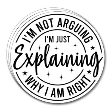 Imagem de (3 peças) I'm Not Arguing I'm Just Explaining Why I Am Right Adesivo engraçado frases motivacionais decalques decoram livros, laptop, celular, garrafas de água, Kindles, Tumbler, adesivos de vinil à