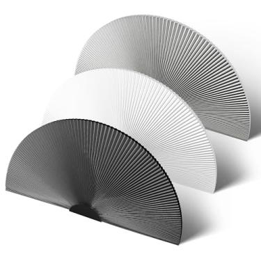 Imagem de Sulugood Persianas de janela tipo blackout, meio círculo, sem fio, sem broca, meia lua, favo de mel para janelas internas, isolamento térmico, redução de ruído, filtragem, preto, 91 cm L x 182 cm A