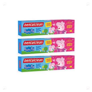 Imagem de Kit 3 Creme Dental Infantil Dentalclean Peppa Pig