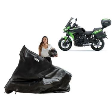 Imagem de Capa Protetora Moto  Kawasaki Versys Touring com Baú - Kahawai, Preto