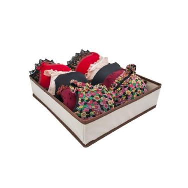 Imagem de Kit 2 Organizador Gaveta Sutiã Calcinha Cueca 6 Divisórias - Secalux