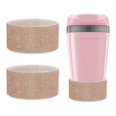 Imagem de YELARXI Bota de silicone com glitter, botas protetoras de diamante, protetor de copo antiderrapante brilhante com fundo de 7 cm - adequado para (garrafa de água Stanley Tumbler), pacote com 2 e 567