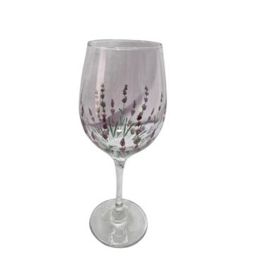 Imagem de Taça De Vidro Grande 490Ml Vinho Água Flor Lilás - Bialluz