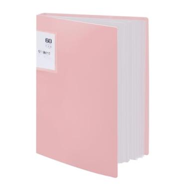 Imagem de M&G Fichário rosa de 60 bolsos com mangas de plástico, pasta de portfólio de 22 x 30 cm com protetores de folha transparentes, exibição de 120 páginas, organizador de papel de documentos para