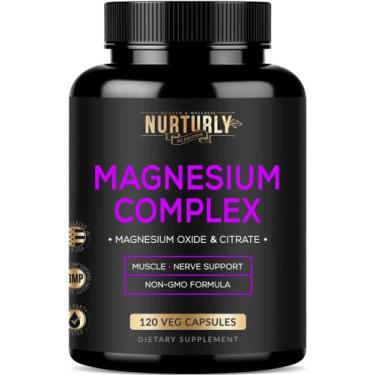 Imagem de Suplemento NURTURLY Citrato e óxido de magnésio 500 mg 120 cápsulas